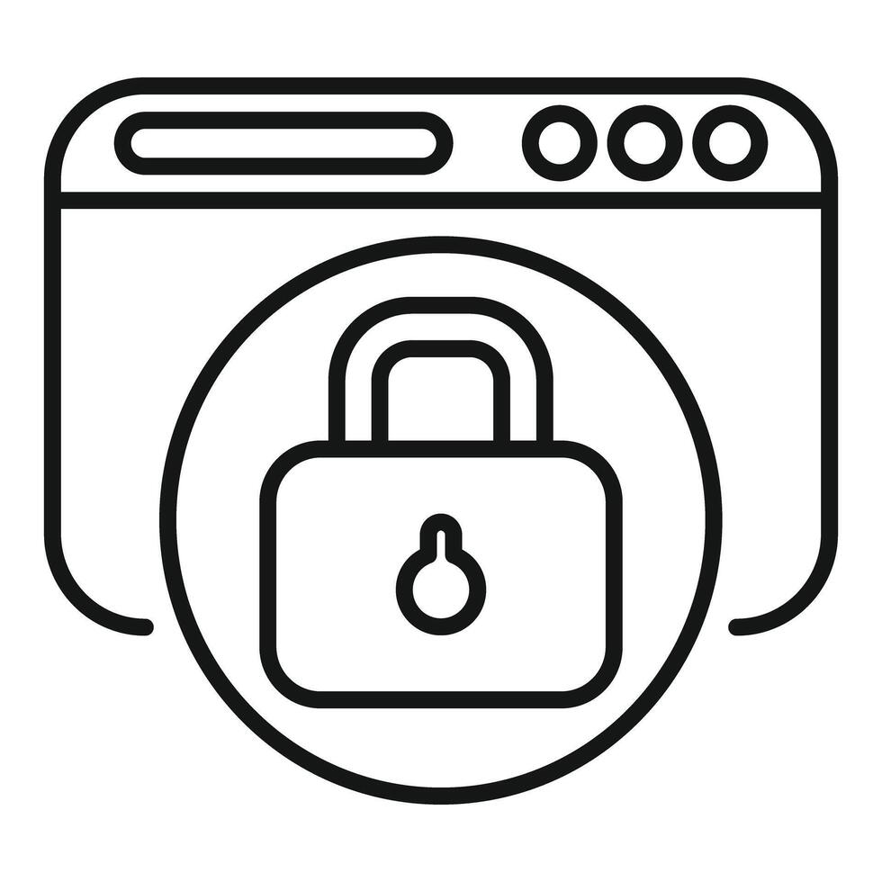 Secure web browser icon with padlock vector
