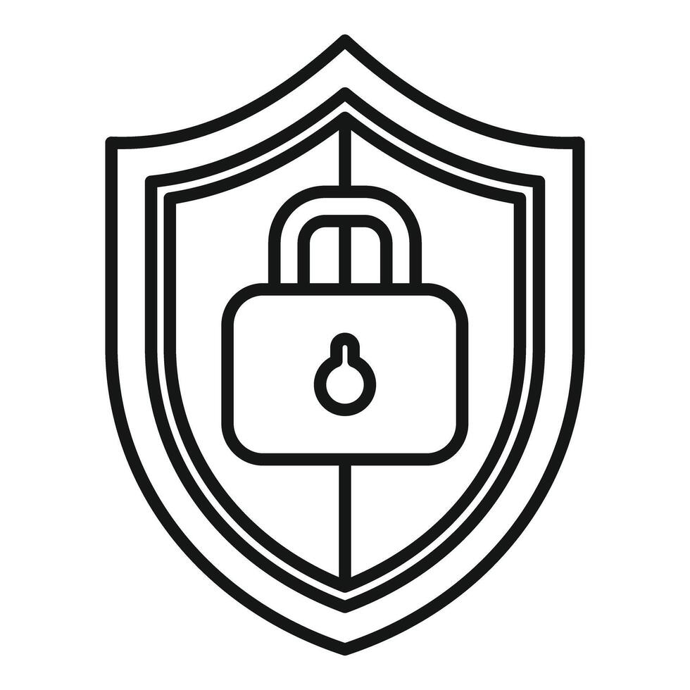 Security shield with padlock icon vector