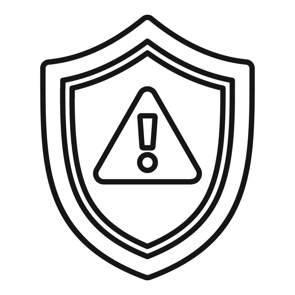 Safety shield with warning sign icon vector