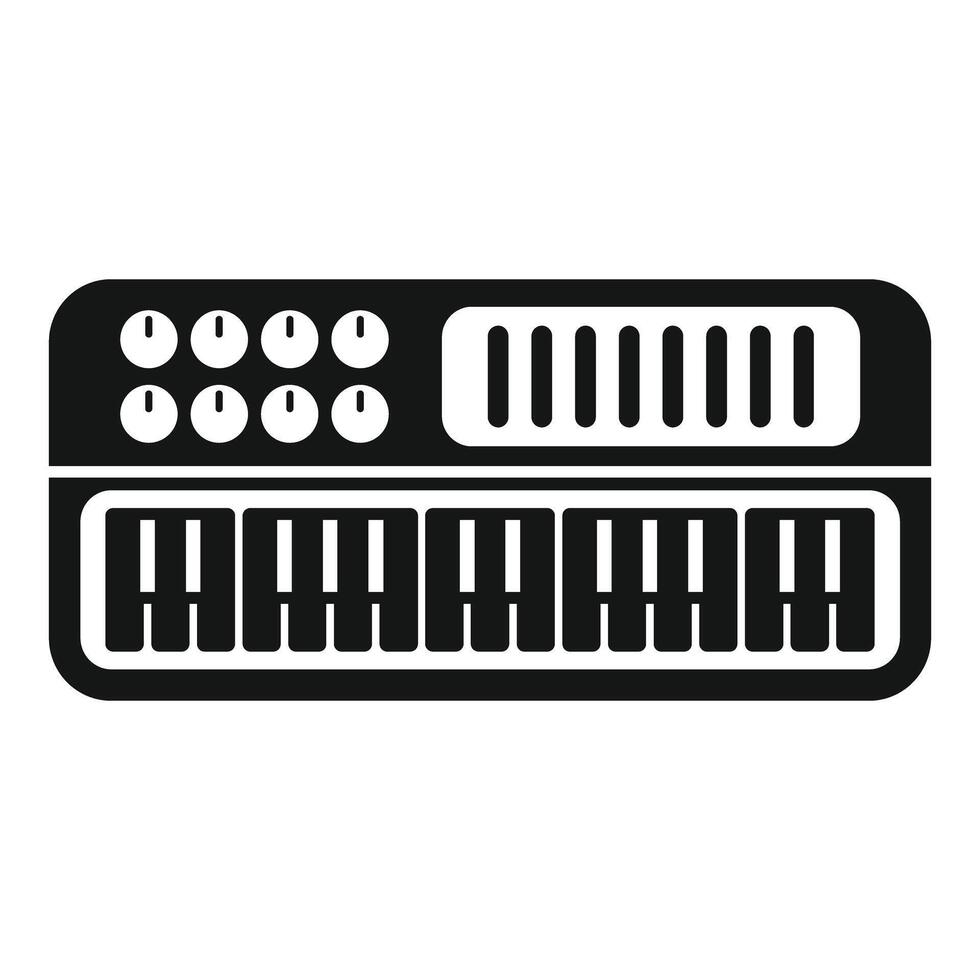 Black and white icon of a midi keyboard controller vector