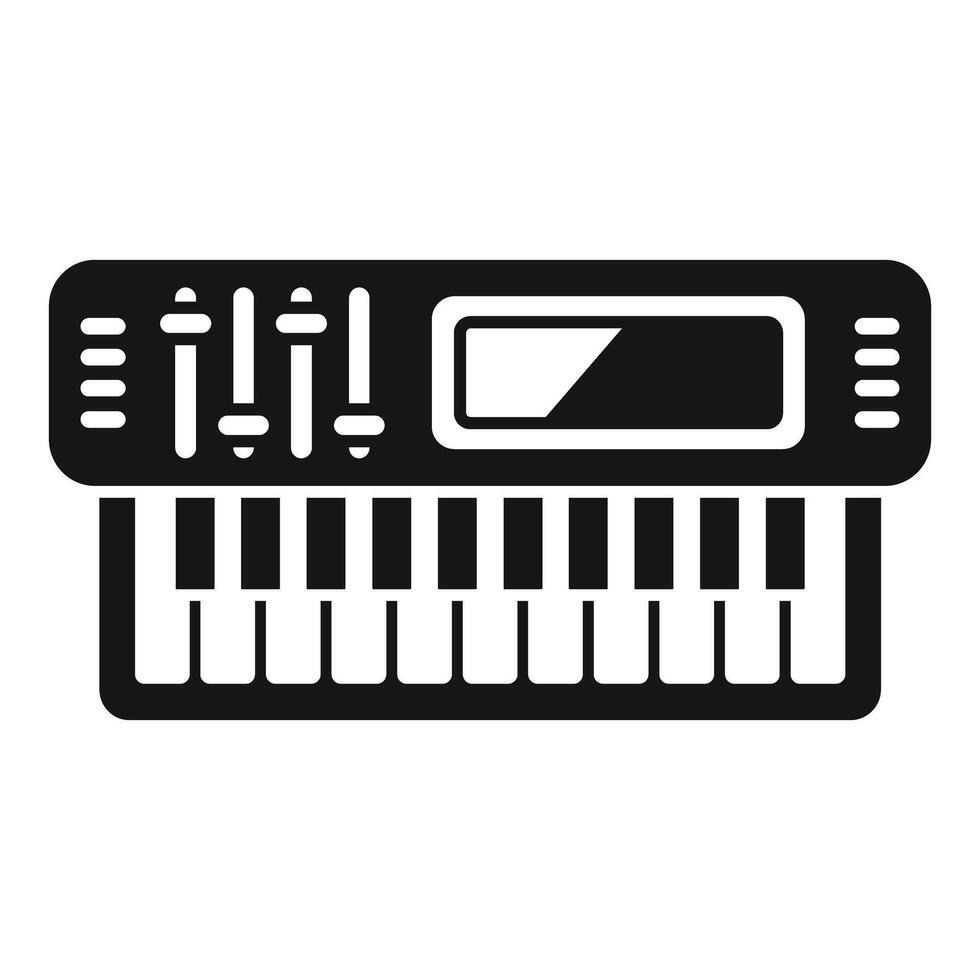 Black and white synthesizer icon vector