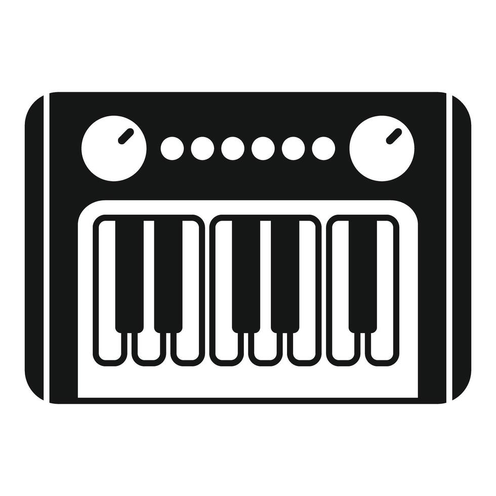 Simplified illustration of synthesizer keyboard vector