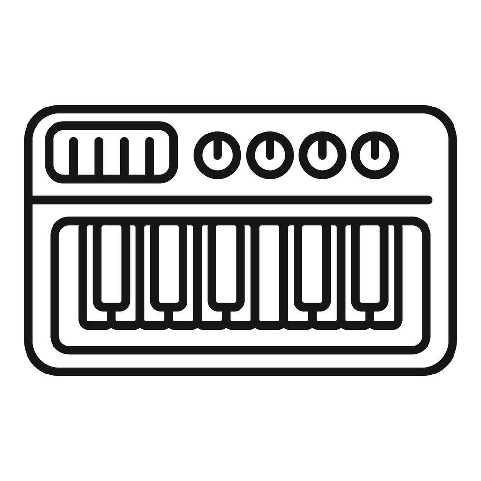 Outline illustration of a classic piano keyboard vector