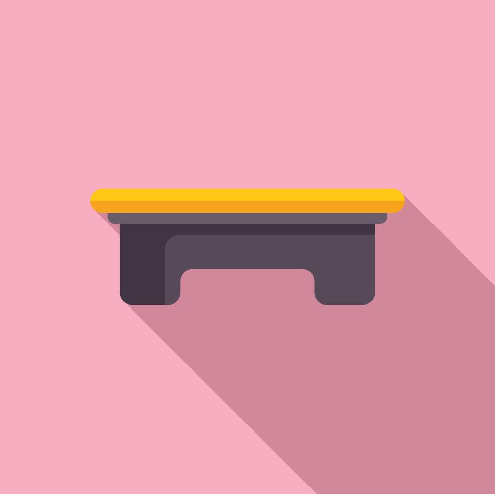 Minimalist illustration of a bench on pink background vector
