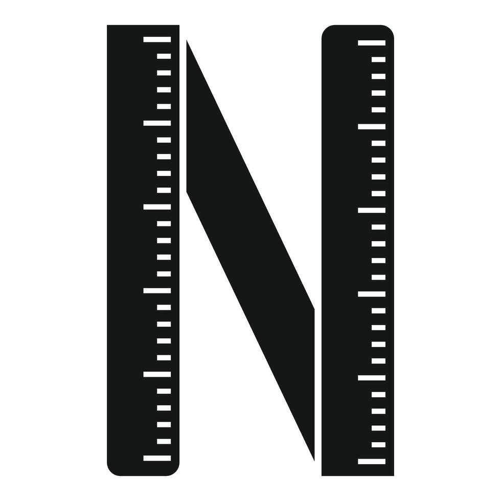 Black N with a ruler under it vector