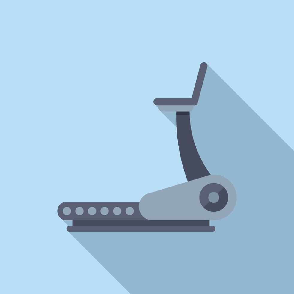 Flat design icon of a stationary exercise bike on a blue background vector