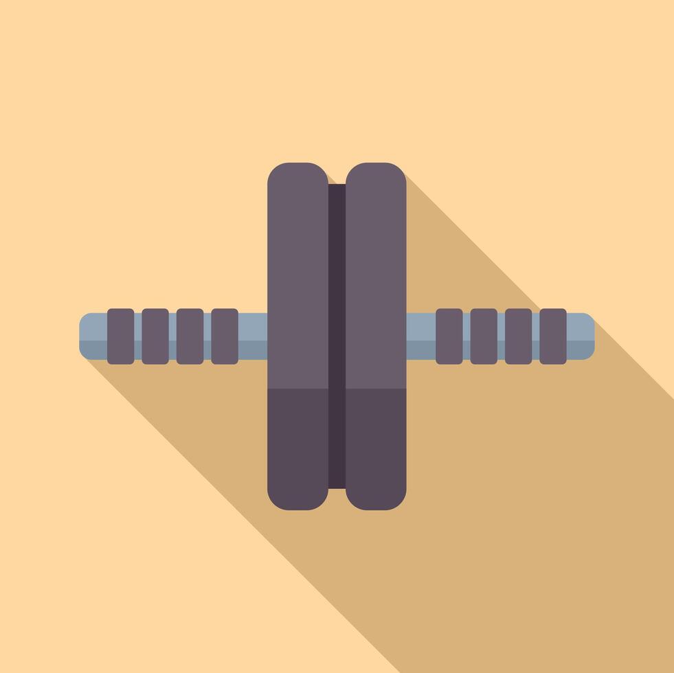 Flat design dumbbell icon with long shadow vector