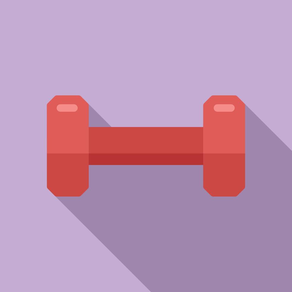 Red dumbbell icon on purple background vector