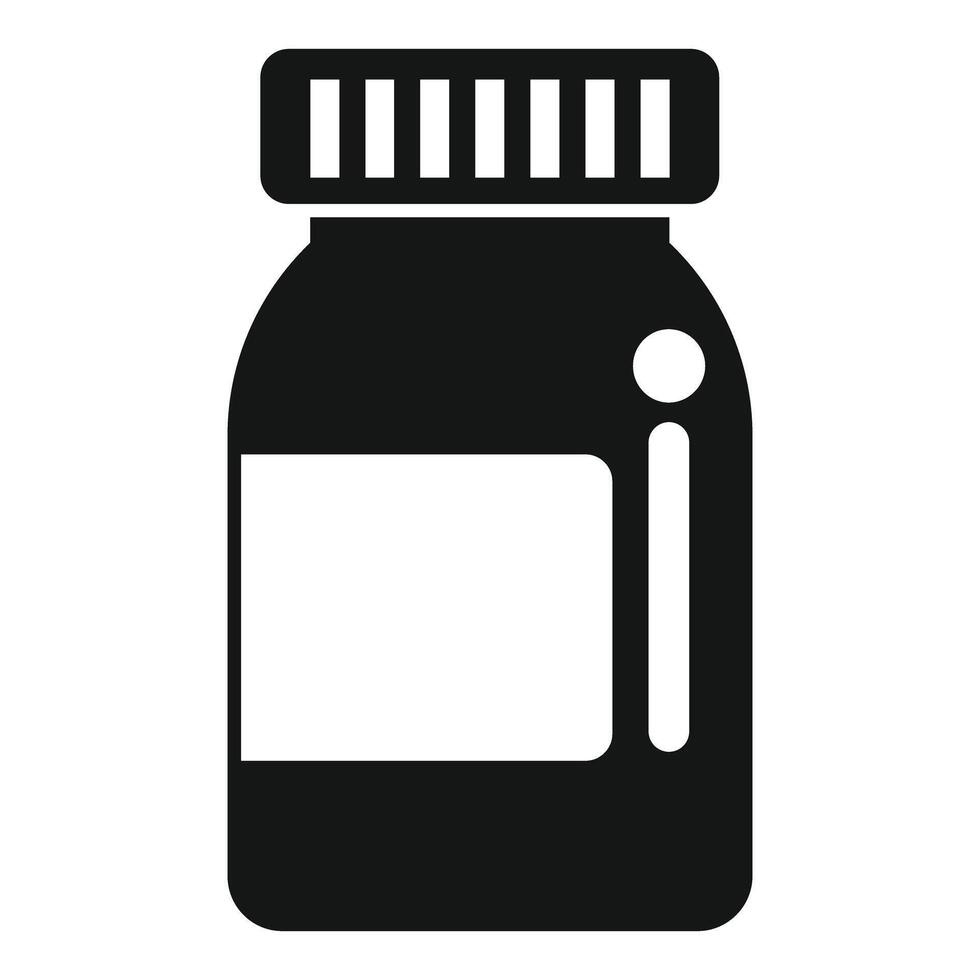 Graphic icon of a medicine bottle with a blank label, ideal for pharmacy and healthcare designs vector
