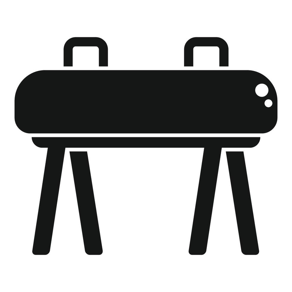 Silhouette of a gymnastics pommel horse icon vector