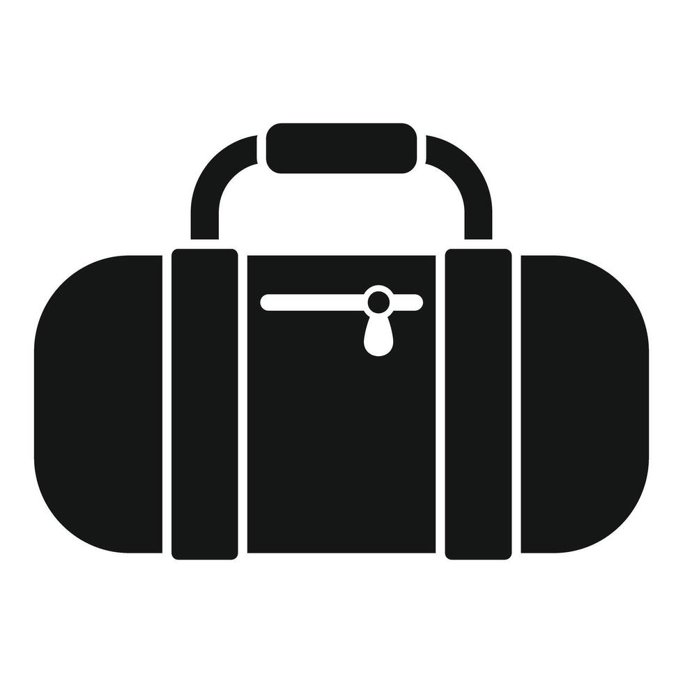 Simplified illustration of a black duffel bag, suitable for travelrelated designs vector