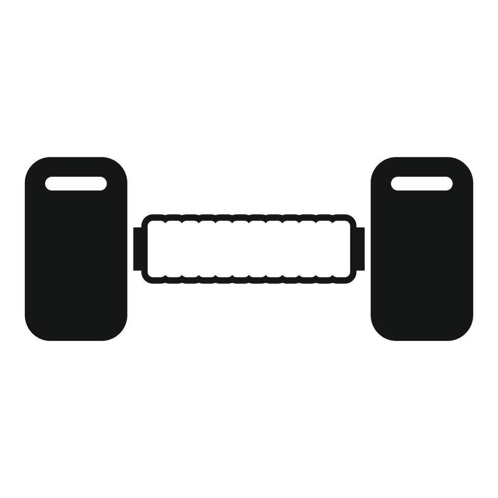Simple black and white icon of a dumbbell for fitness concepts vector