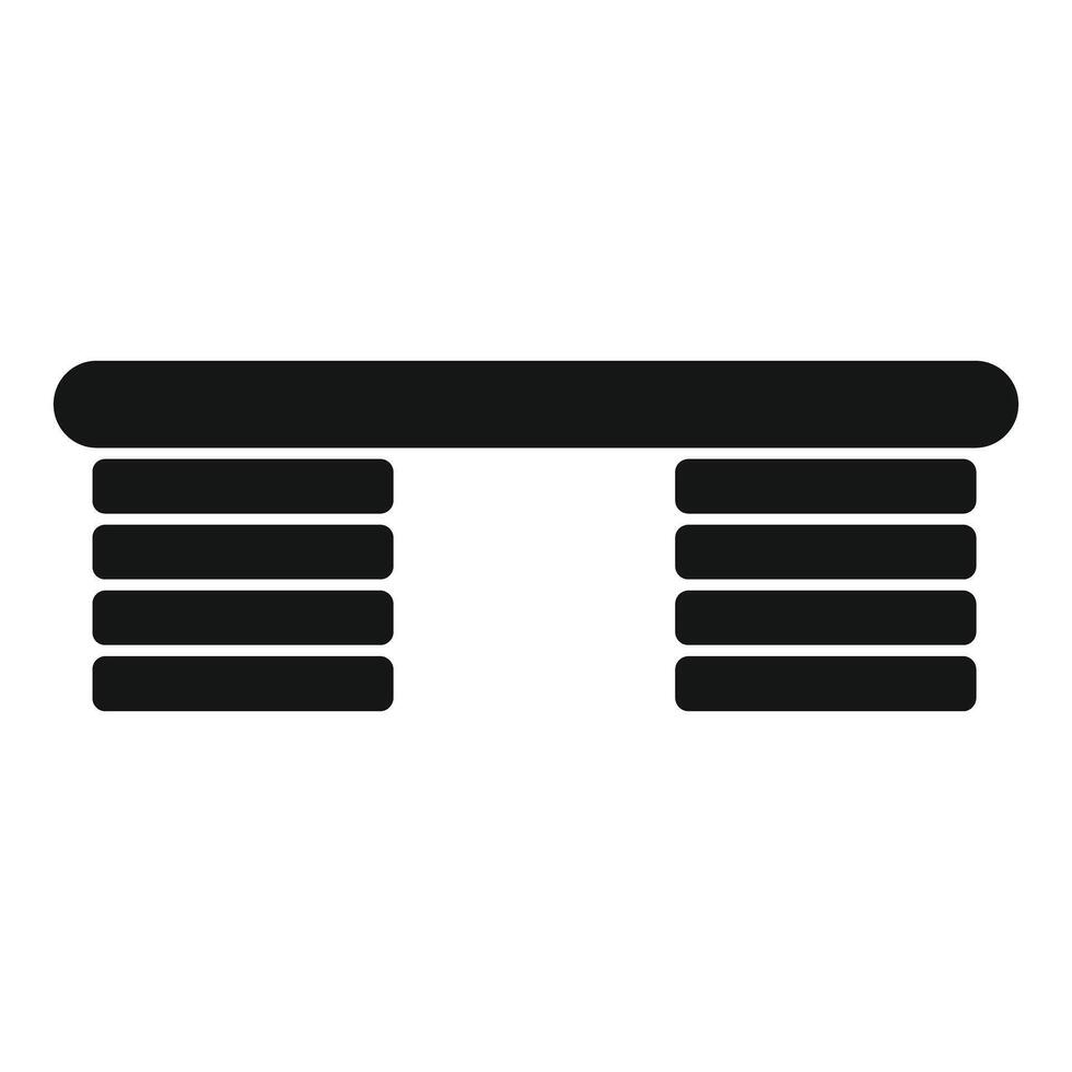 Black silhouette of a workout bench icon vector