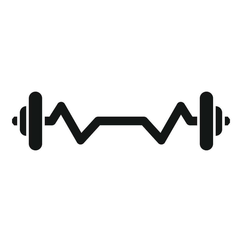 Minimalistic design combining a barbell and heartbeat for fitness concepts vector