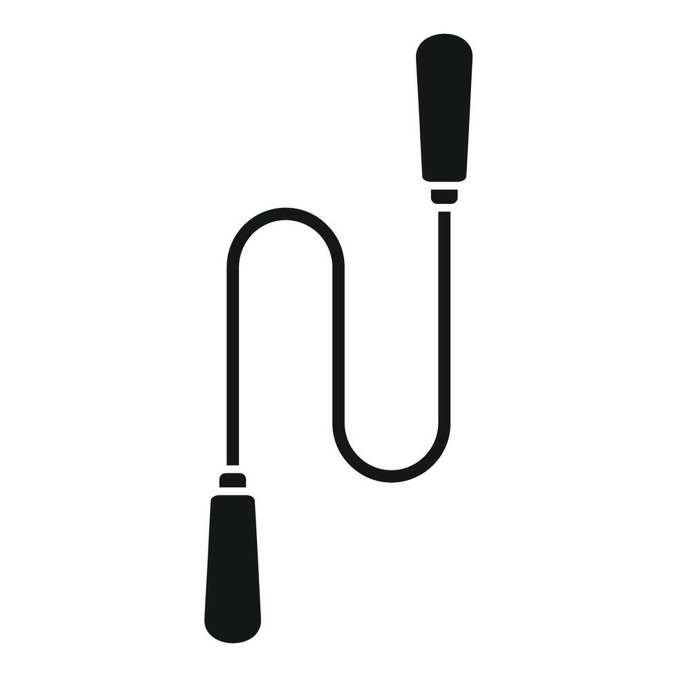 Silhouette of a jump rope on white background vector