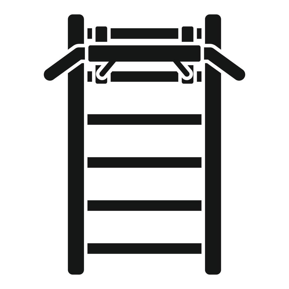 Black and white icon of a gymnastic horizontal bar for athletic and sportrelated design vector