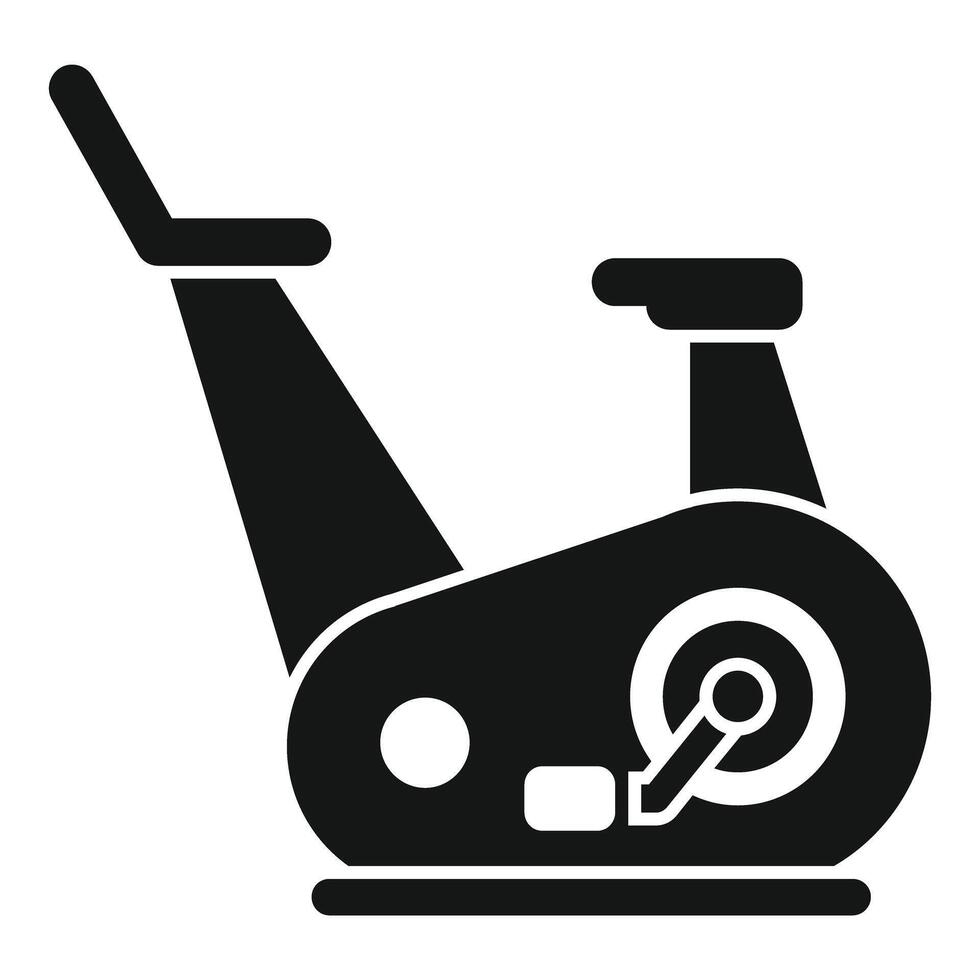 Black stationary exercise bike icon vector