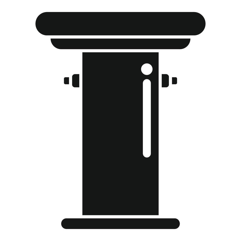 Simplified black icon of a vintage film camera on a white background vector