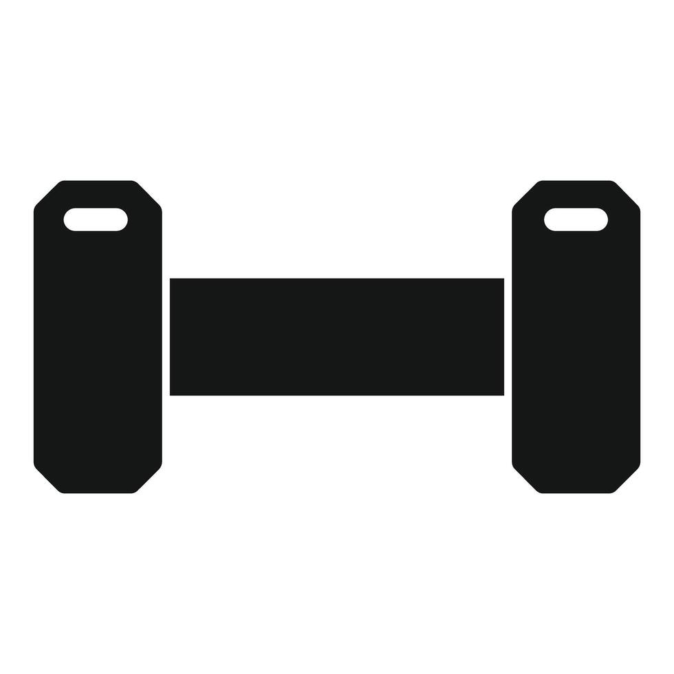 Black silhouette of dumbbell on white background vector