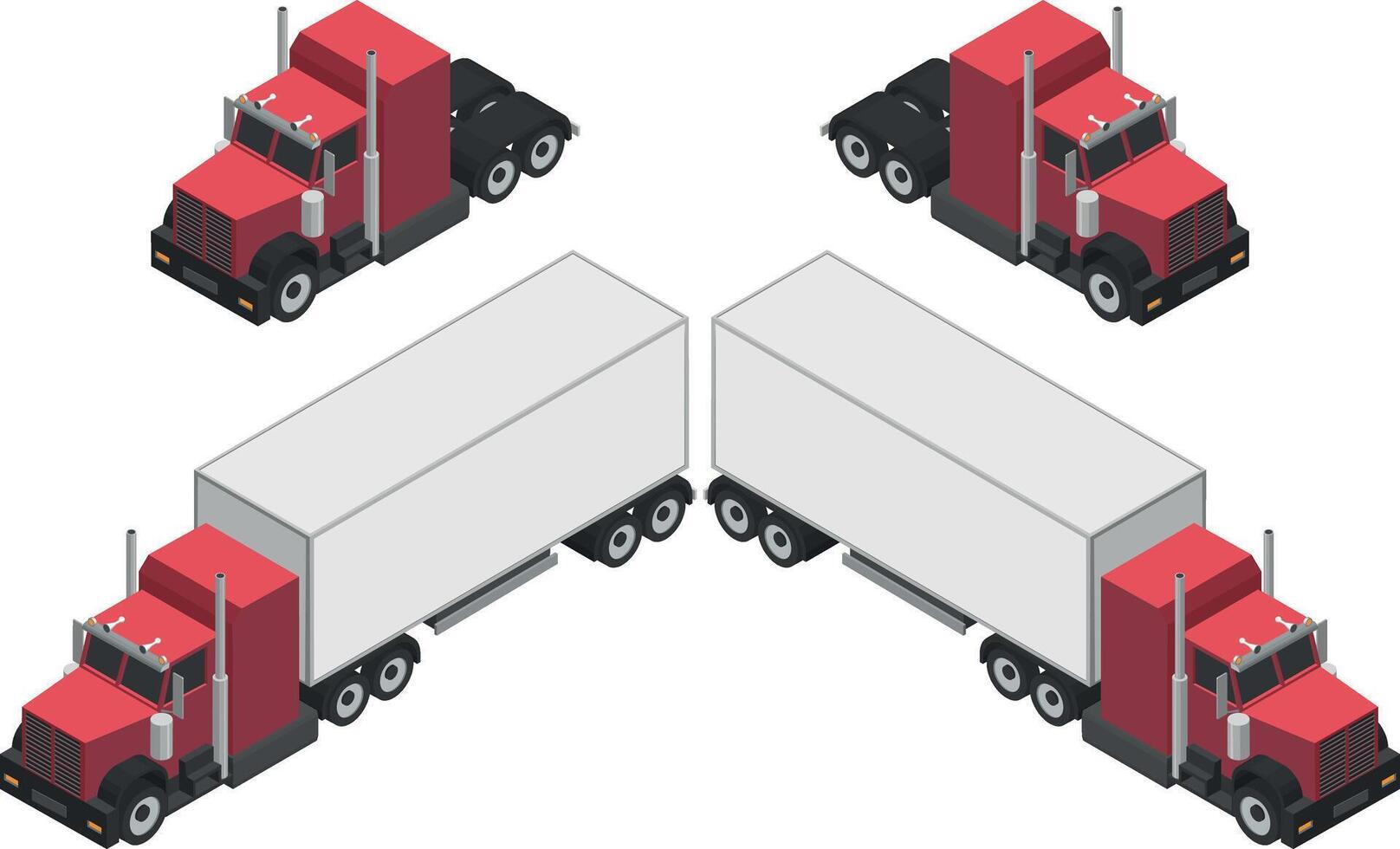 isometric heavy truck vector