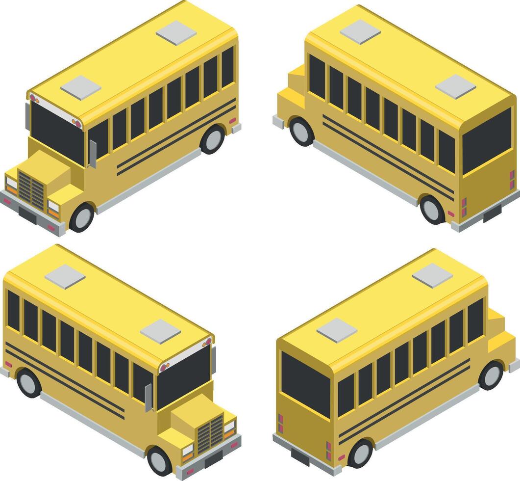 Isometric school bus vector