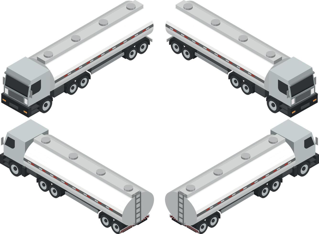 Isometric tank truck vector
