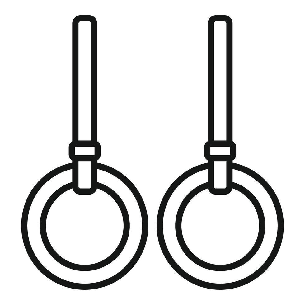 Black and white line art of gymnastic rings ideal for fitnessthemed graphics vector