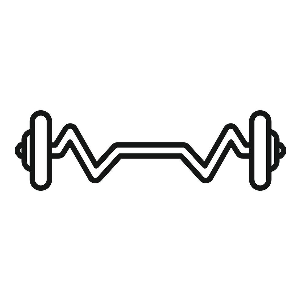 Simplistic line art icon of a barbell, perfect for fitness themed designs vector