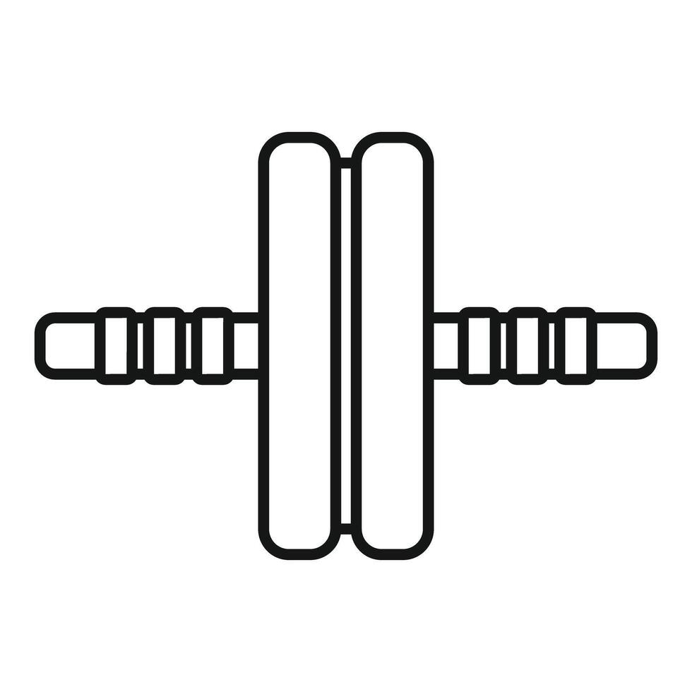 Minimalist line art dumbbell icon vector