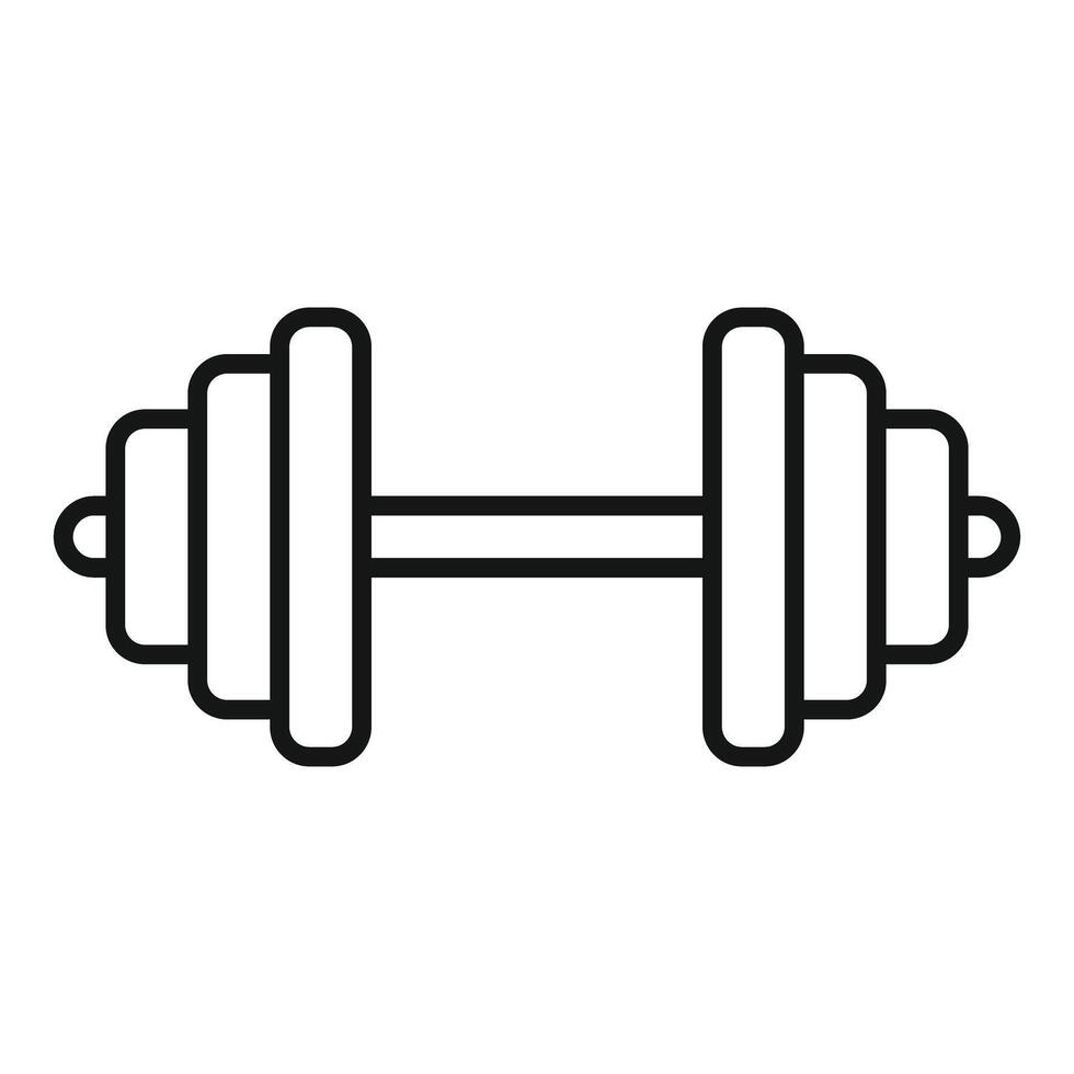 Simple black and white icon of a dumbbell for fitness and strength themes vector