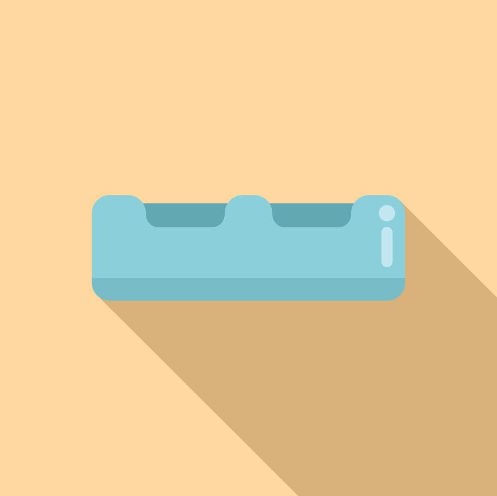 Flat design icon of blue empty sofa vector