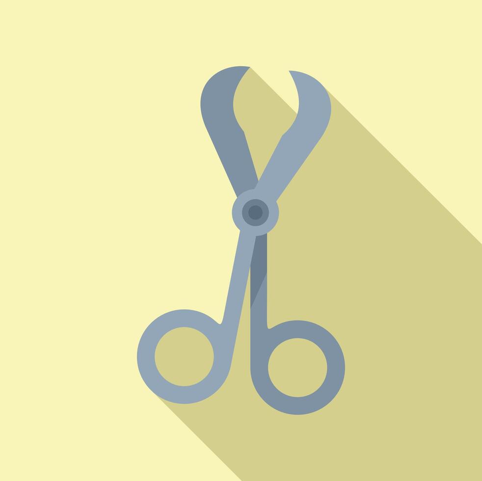 Flat design icon of steel scissors vector