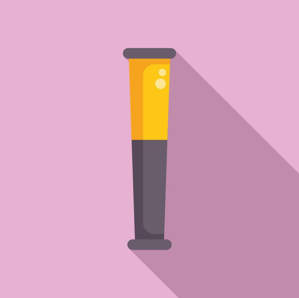 Flat design illustration of a yellow flashlight vector