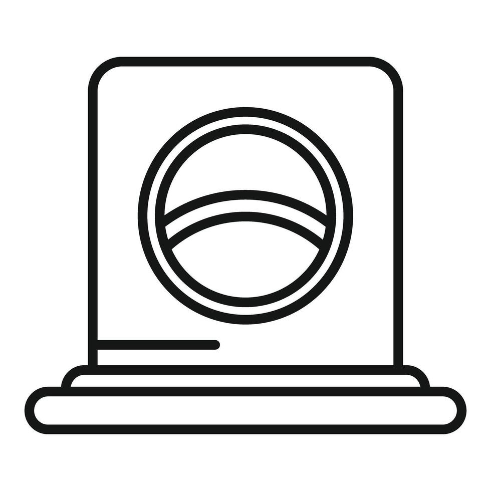 Minimalist laptop with abstract logo icon vector