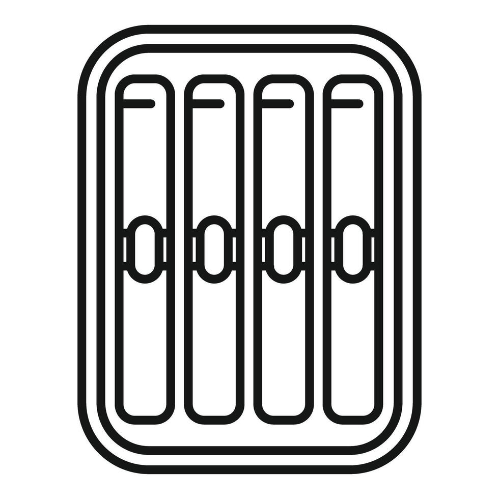 Black and white lineart of library books icon vector