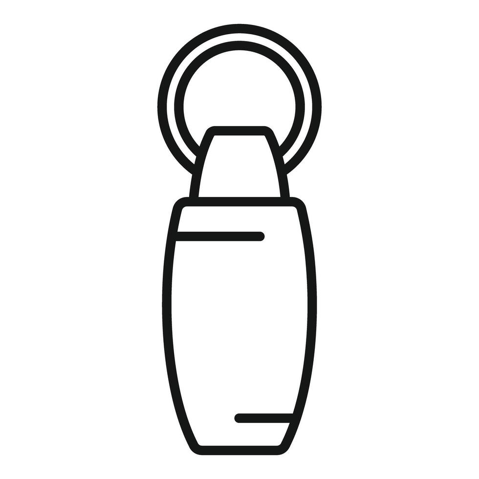 Black and white line art of a keychain vector