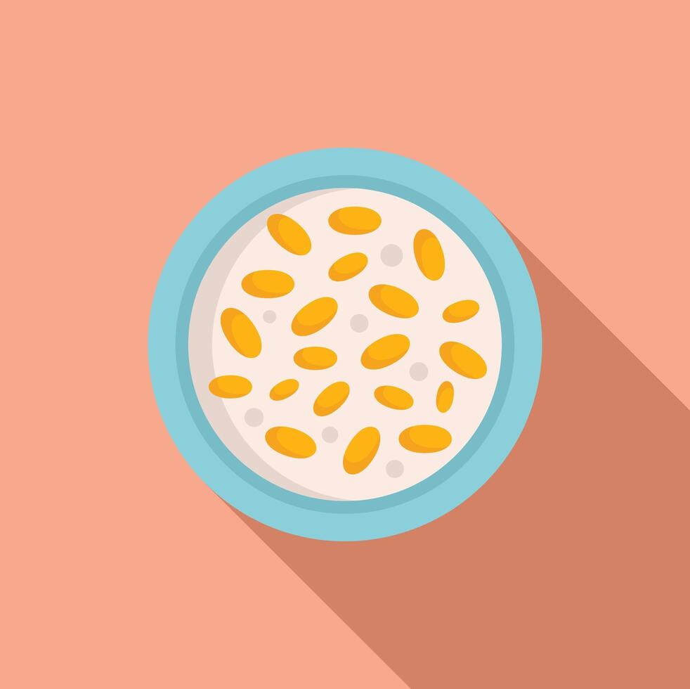 Bowl of cereal on pink background vector