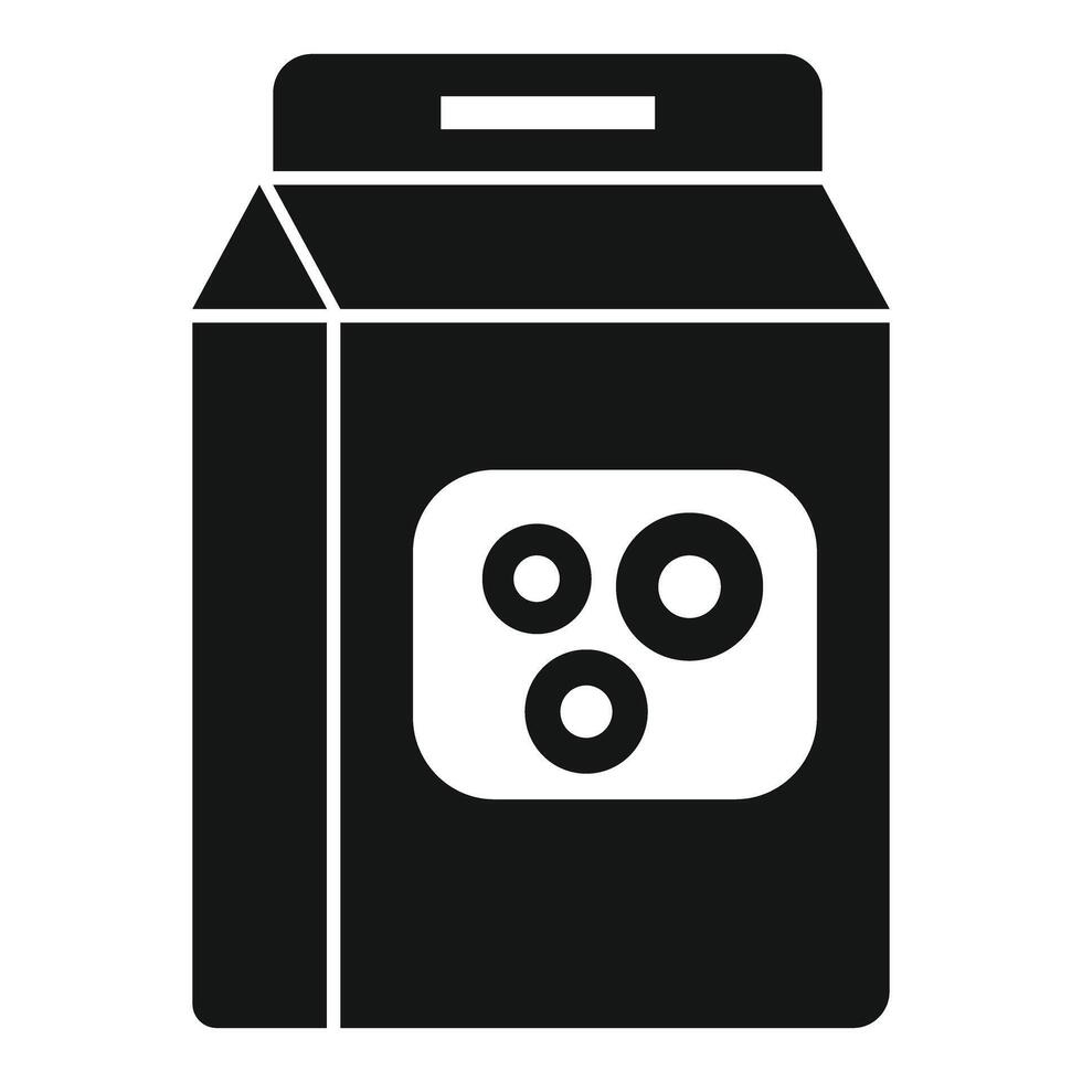 Black and white illustration of a milk carton with a simple design vector