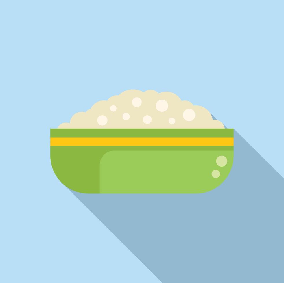 Flat design rice bowl icon vector