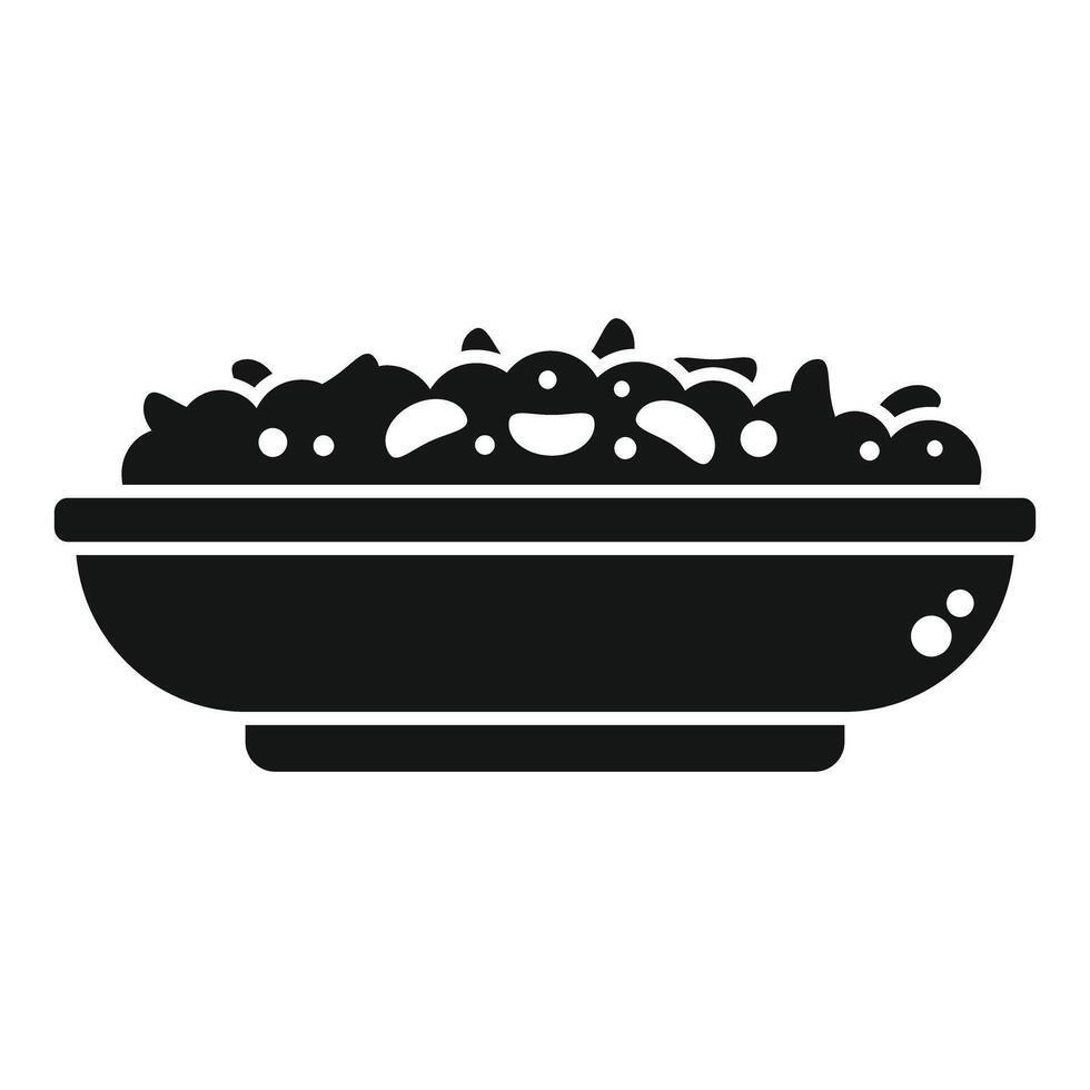 Bowl of salad icon vector