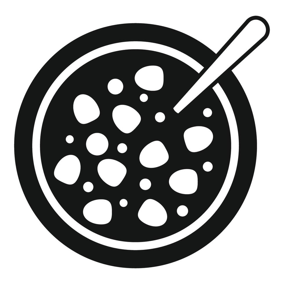 Black and white soup icon vector
