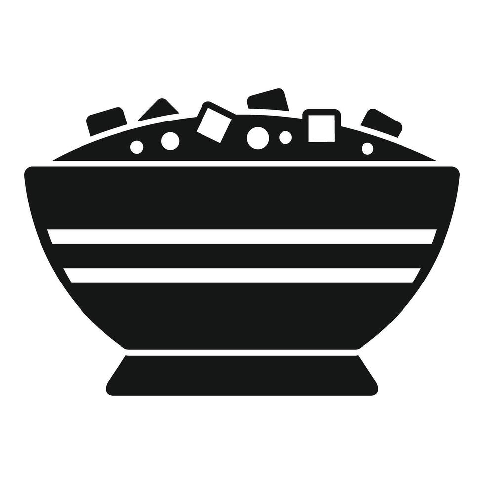 Silhouette of a bowl of salad vector
