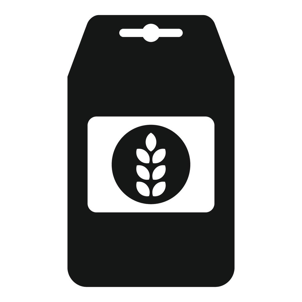 Milk carton icon with wheat symbol vector