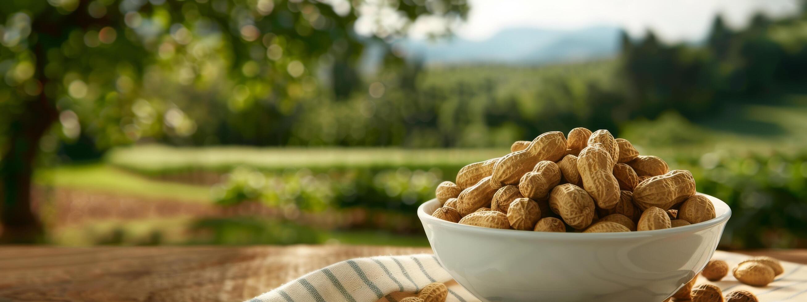 A Bowl of Peanuts on a Table photo