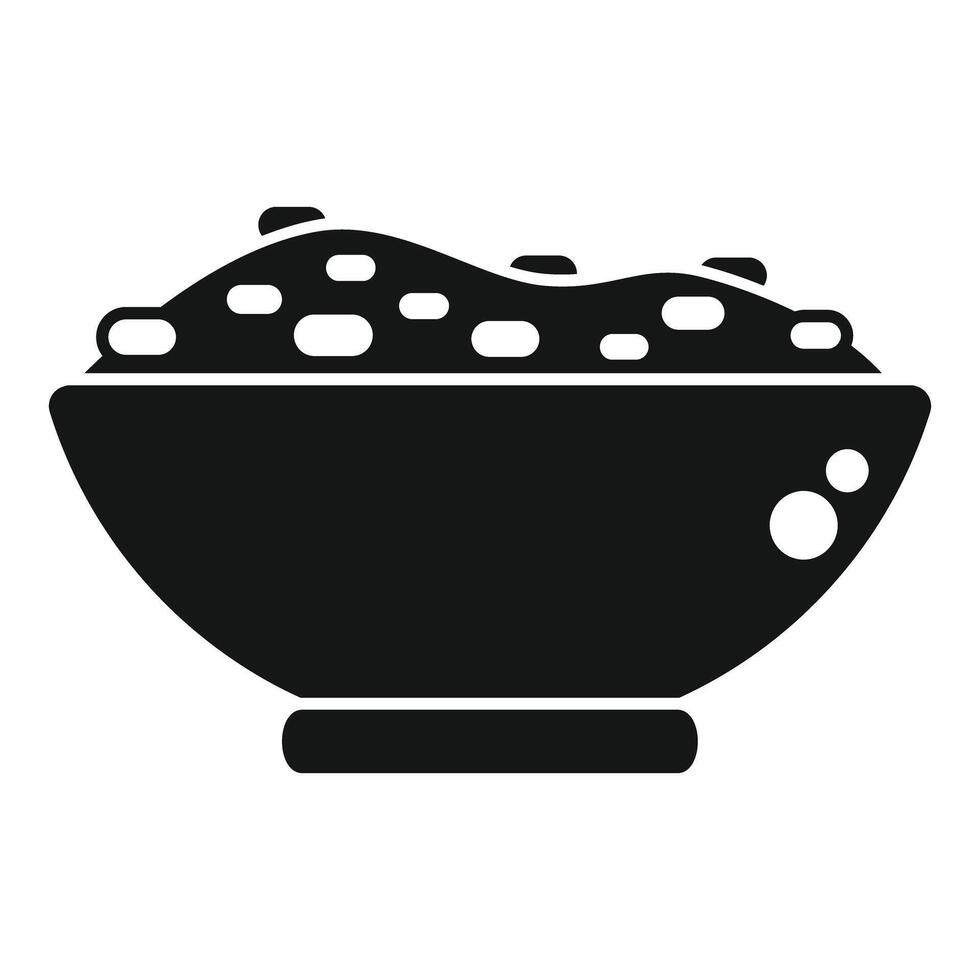 Black silhouette of a rice bowl with dots vector