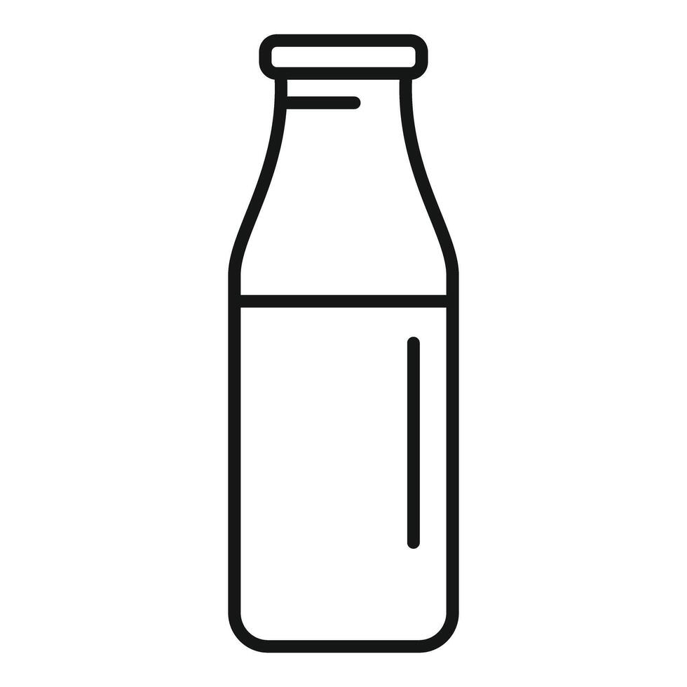 Minimalistic milk bottle line art vector