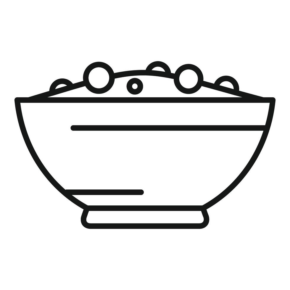 Line art illustration of a bowl with bubbles vector