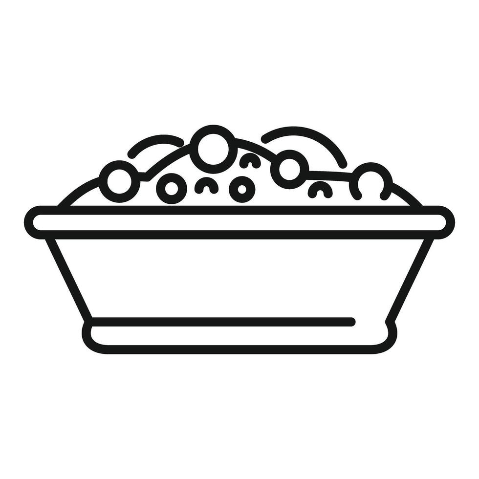 Bowl of cereal line art icon vector