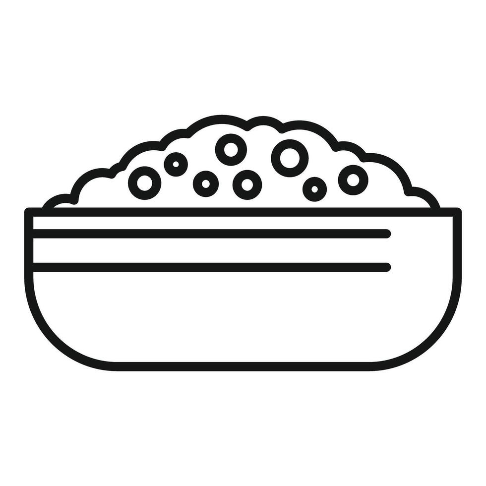 Bowl of rice line icon vector