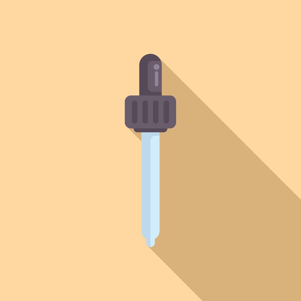 Minimalistic icon of a laboratory dropper on a beige background with a long shadow vector